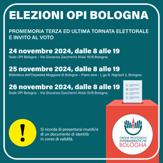 CONVOCAZIONE PER LA TERZA ED ULTIMA TORNATA ELETTORALE: ELEZIONE DEGLI ORGANI DIRETTIVI E DI CONTROLLO DI OPI BOLOGNA PER IL QUADRIENNIO 2025 - 2028